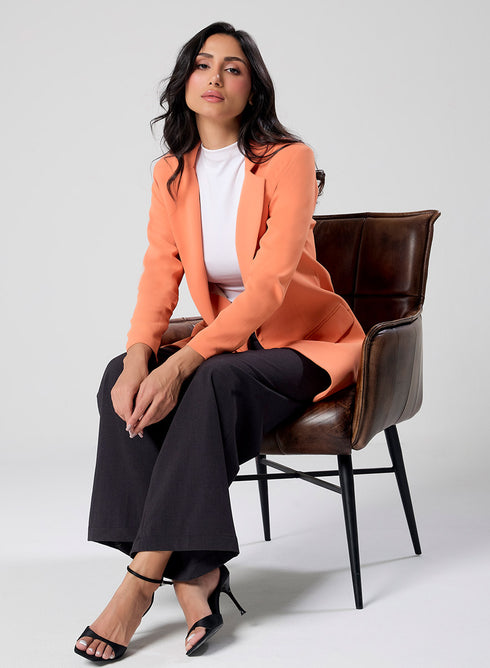 Orange Colour Oversized Formal Blazer